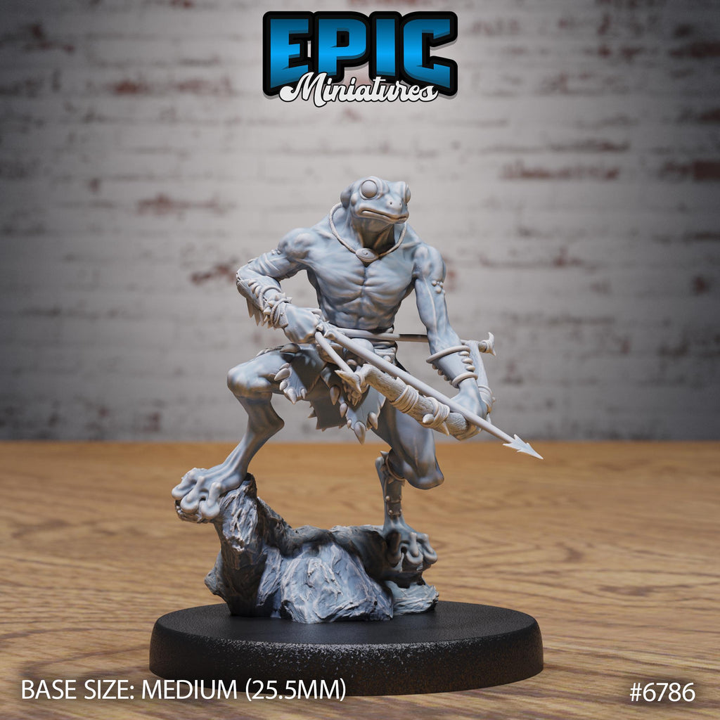 Frog Folk Hunter Set of 3 and 6 Option 2 Headress back DND miniature Primal Jungle 16k resin