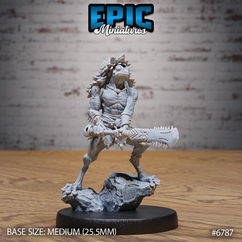 Frog Folk Hunter Set of 3 and 6 Option 3 No Headress back DND miniature Primal Jungle 16k resin