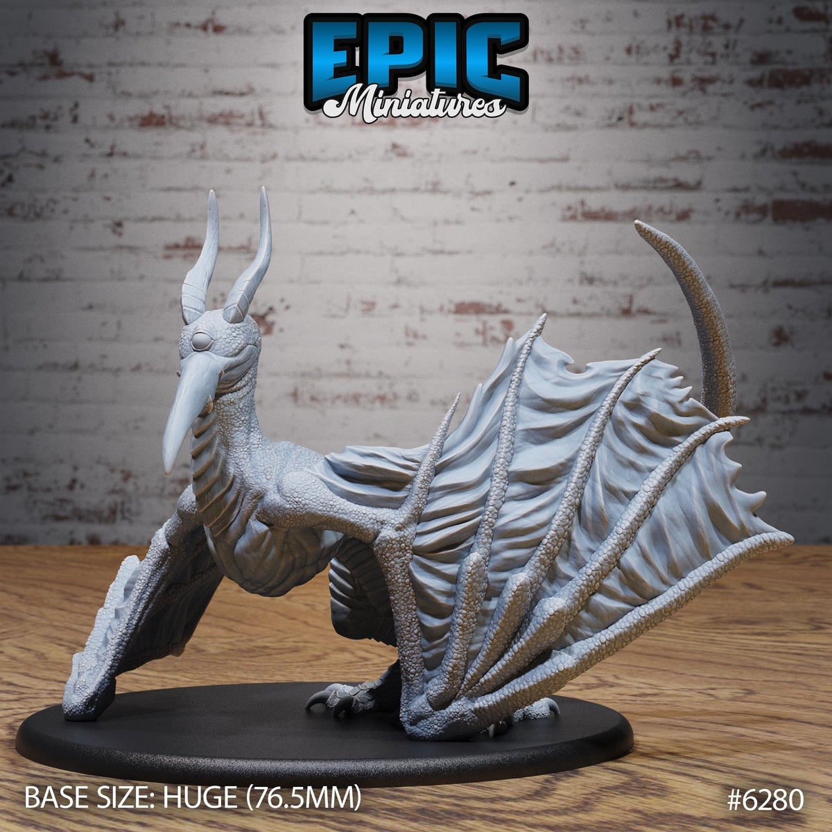 Cyclops Wyvern Option #6280 front DND miniature Beastly Champions 16k resin