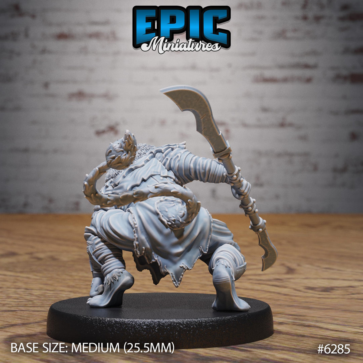 Lion King Fighter Option #6285 back DND miniature Beastly Champions 16k resin