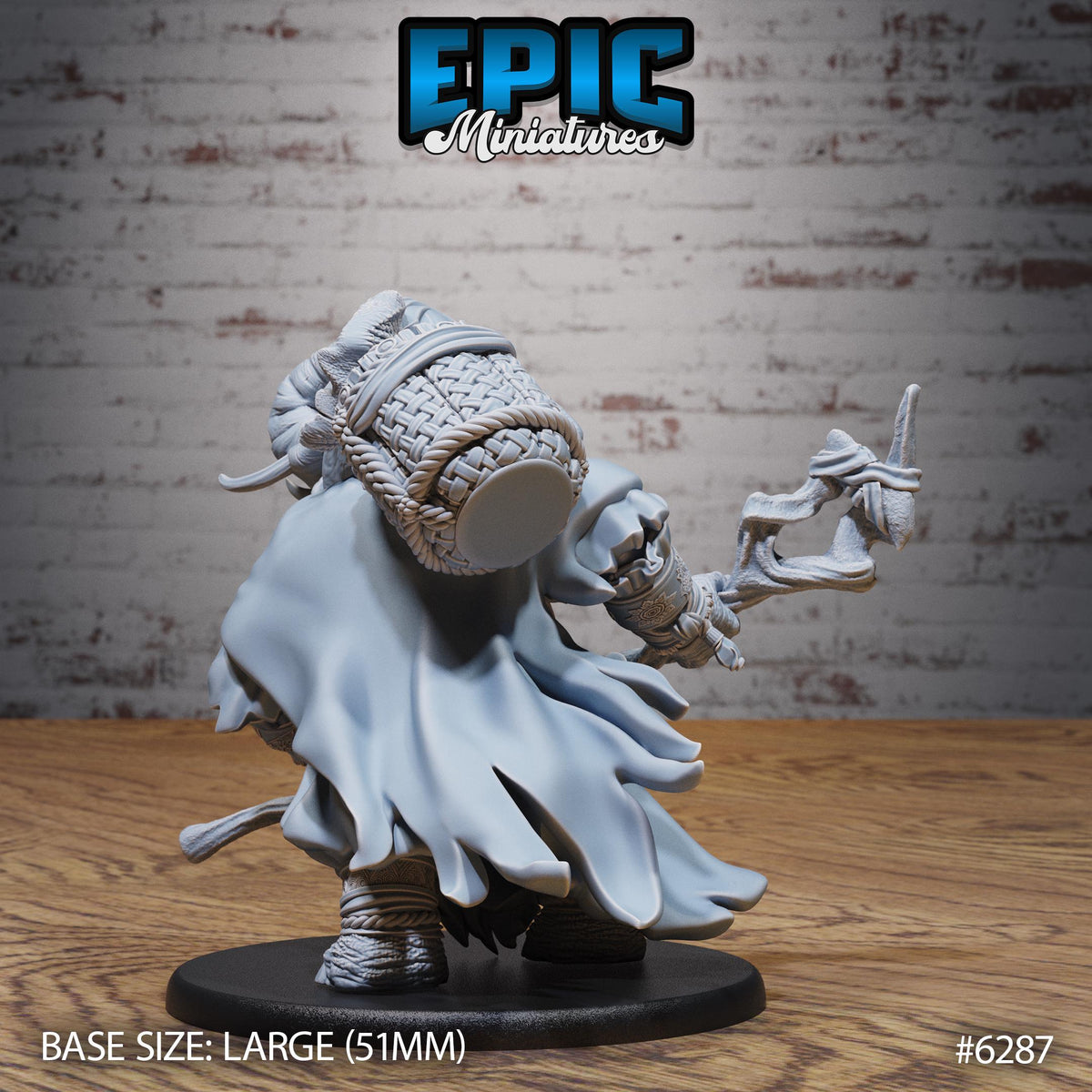 Elephant Folk Druid Option #6287 back DND miniature Beastly Champions 16k resin