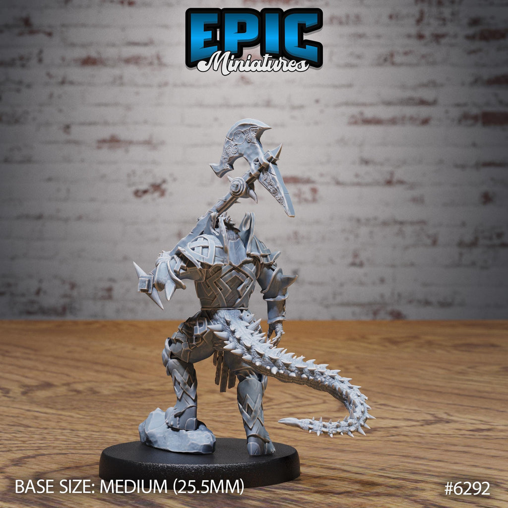 Half-Dragon Warrior Option #6292 back DND miniature Beastly Champions 16k resin
