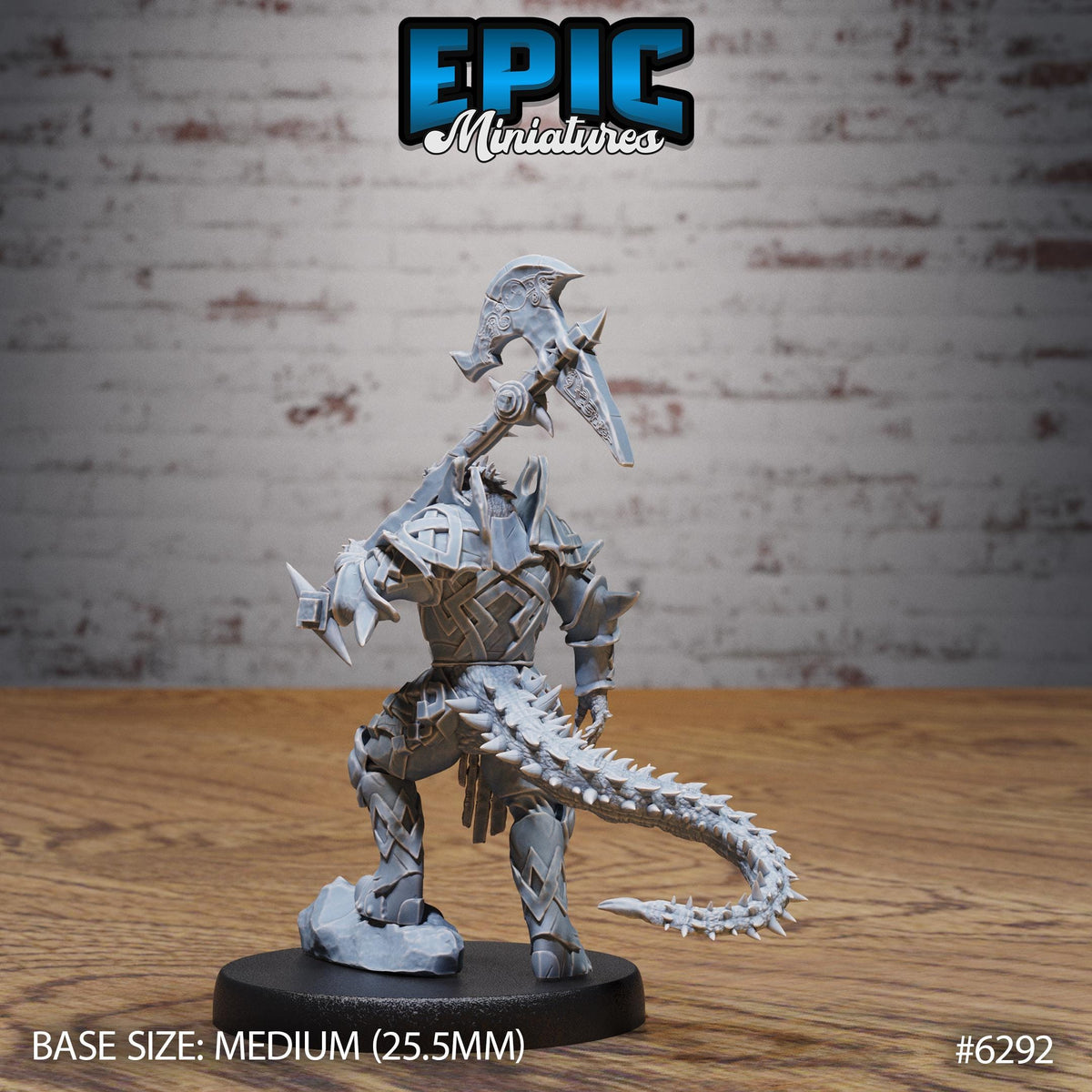 Half-Dragon Warrior Option #6292 back DND miniature Beastly Champions 16k resin