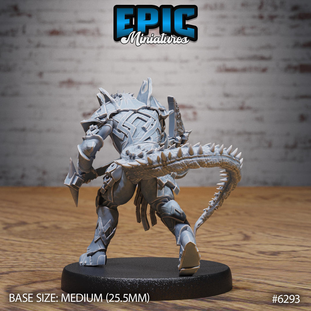 Half-Dragon Warrior Option #6293 back DND miniature Beastly Champions 16k resin