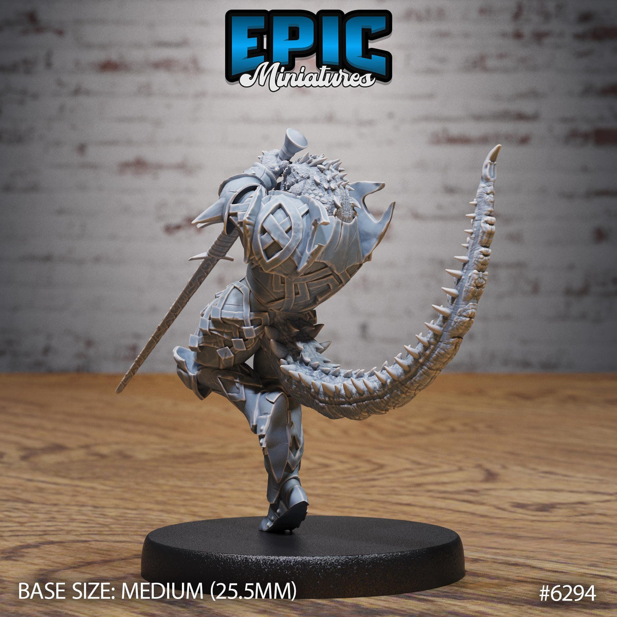 Half-Dragon Warrior Option #6294 back DND miniature Beastly Champions 16k resin
