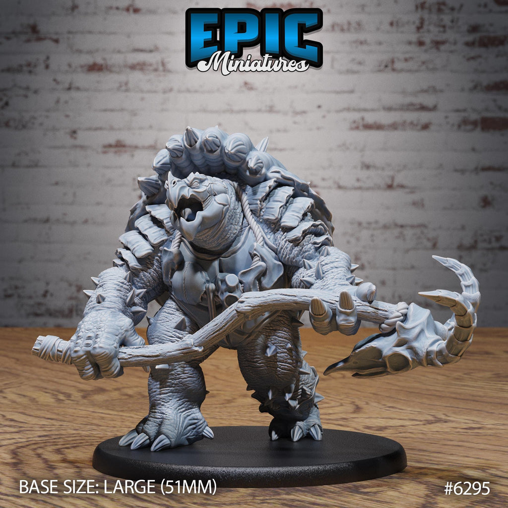 Elder Turtle Folk Option #6295 front DND miniature Beastly Champions 16k resin