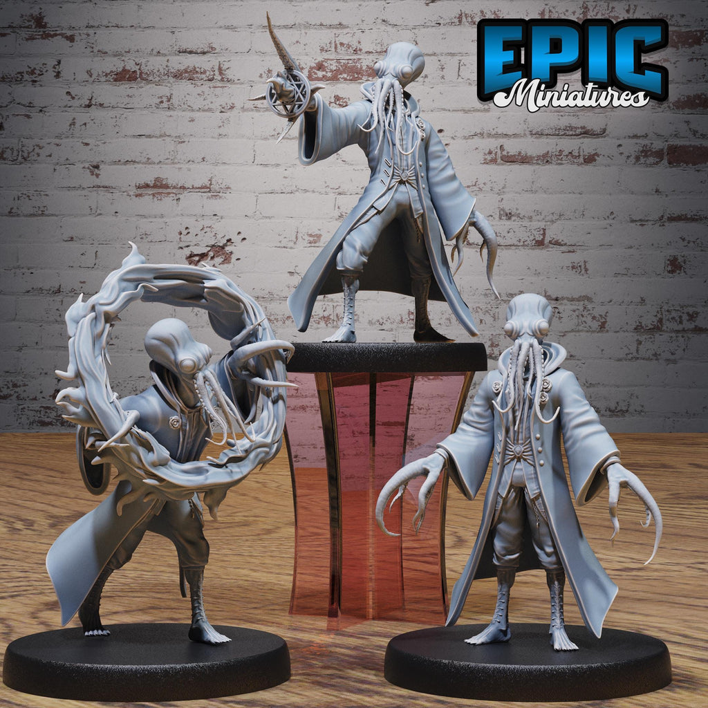 Octo Wizard Set of 3 DND miniatures group photo Beastly Champions