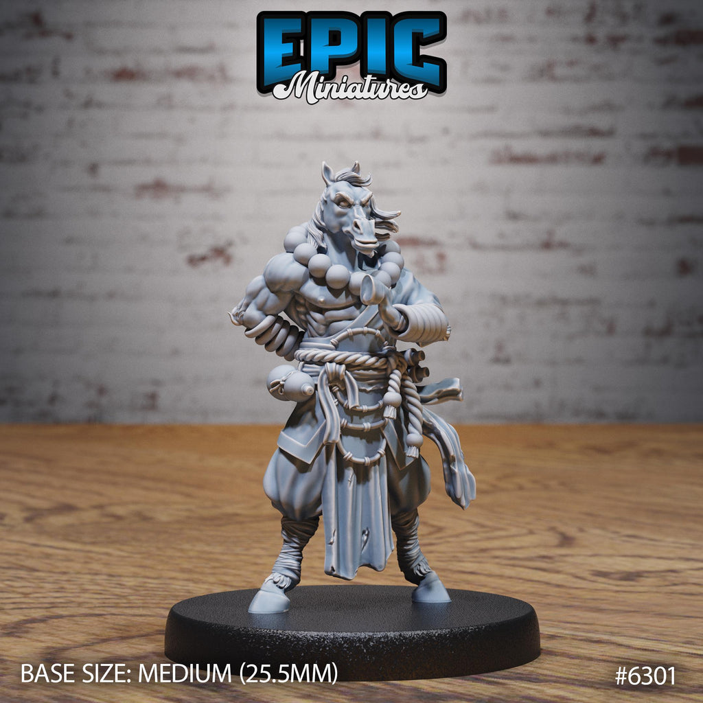 Horsefolk Monk Option #6301 front DND miniature Beastly Champions 16k resin