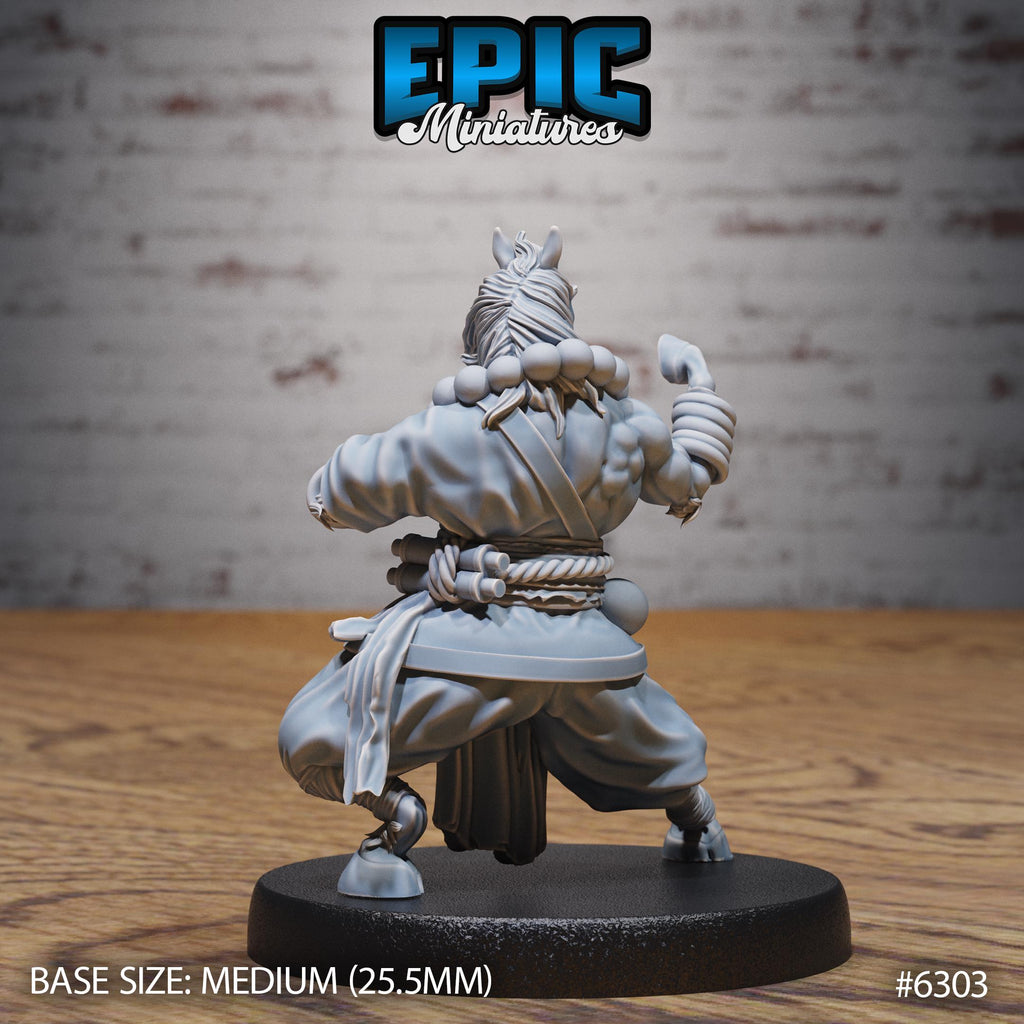 Horsefolk Monk Option #6303 back DND miniature Beastly Champions 16k resin