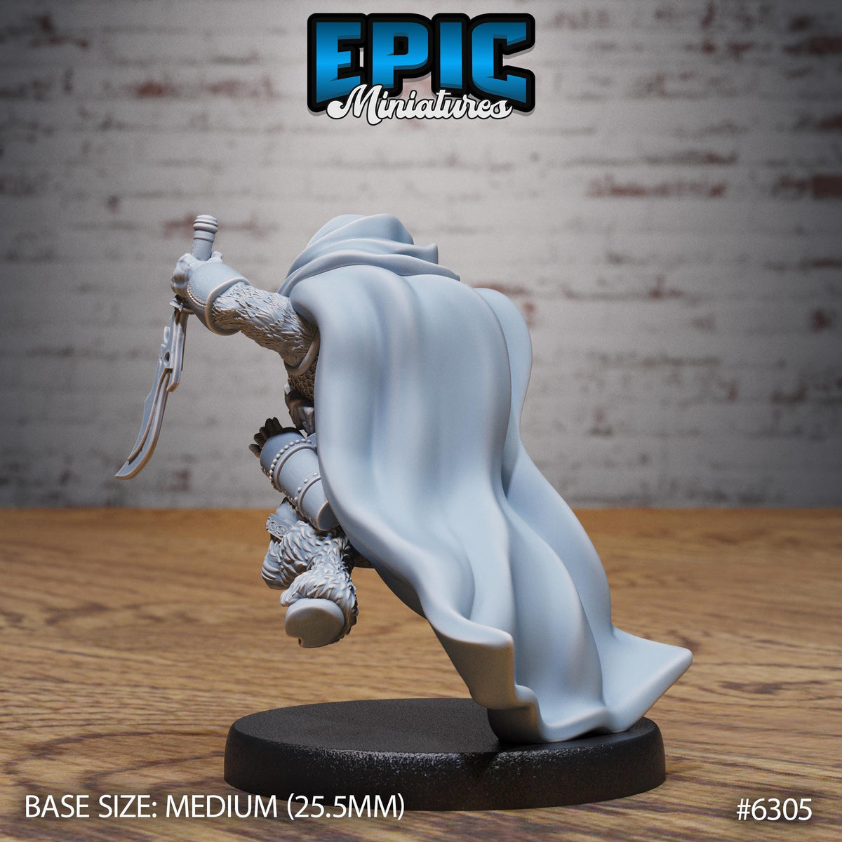Minotaur Adventurer Option #6305 back DND miniature Beastly Champions 16k resin