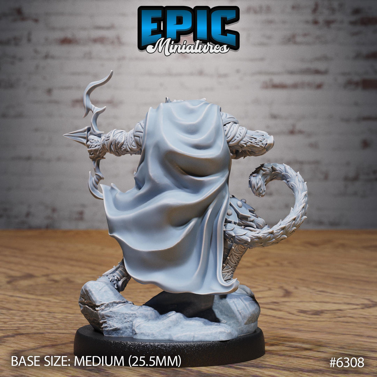 Were-Tiger Option #6308 back DND miniature Beastly Champions 16k resin