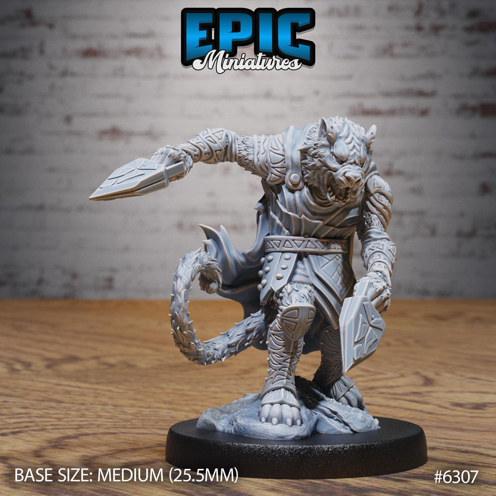Were-Tiger Option #6307 front DND miniature Beastly Champions 16k resin