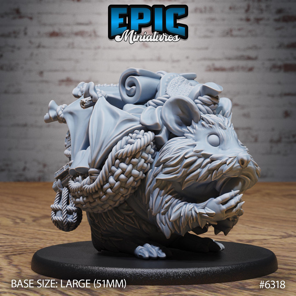 Adventurer Hamster Option #6318 front DND miniature Beastly Champions 16k resin