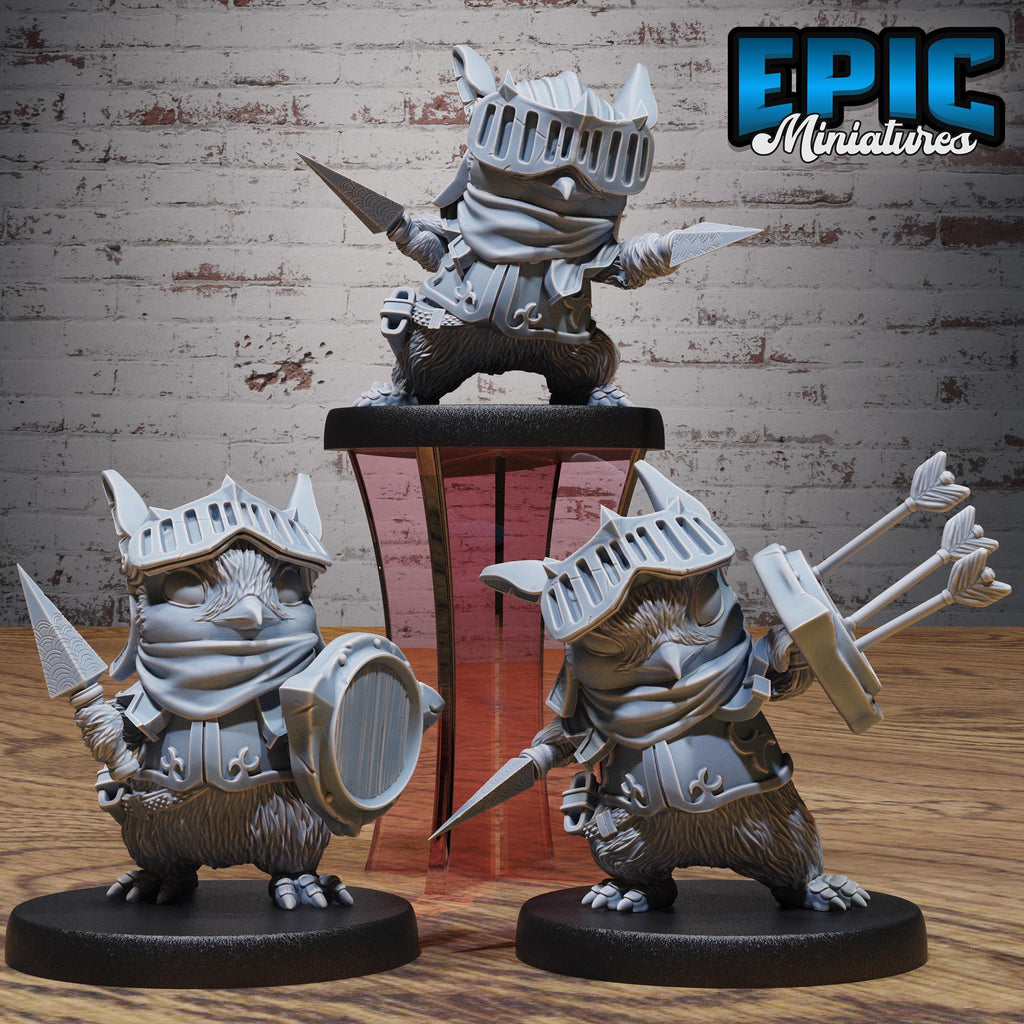 Penguin Knight Set of 3 DND miniatures group photo Beastly Champions