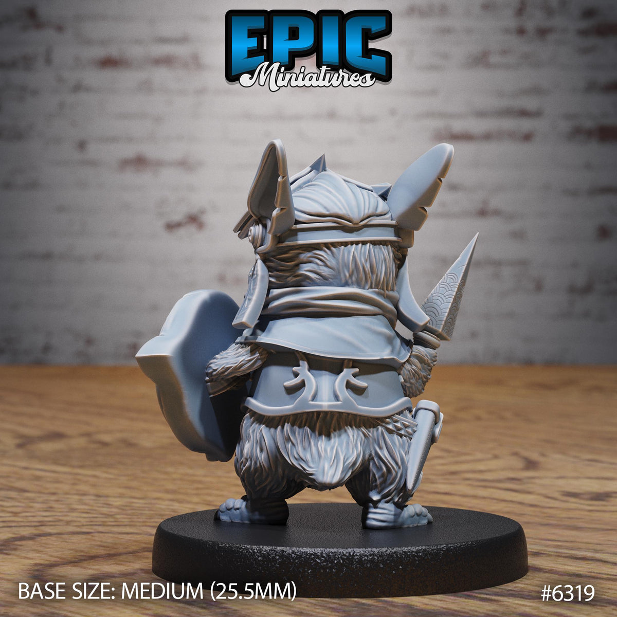 Penguin Knight Option #6319 back DND miniature Beastly Champions 16k resin