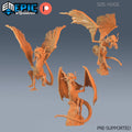 Jabberwock Dragon Set of 3 DND miniatures group photo Forest of Wonders