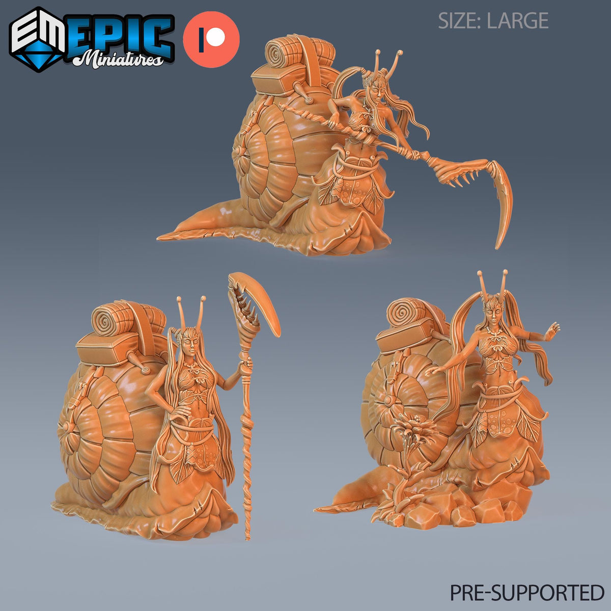 Snail Girl Set of 3 DND miniatures group photo Forest of Wonders