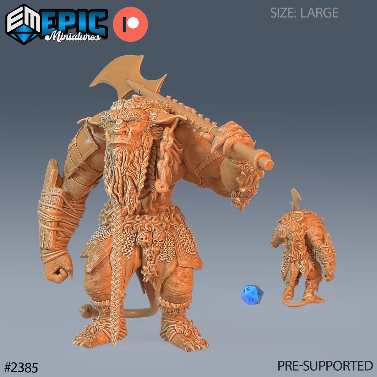 Forest Ogre Option #2385 front DND miniature Forest of Wonders 16k resin