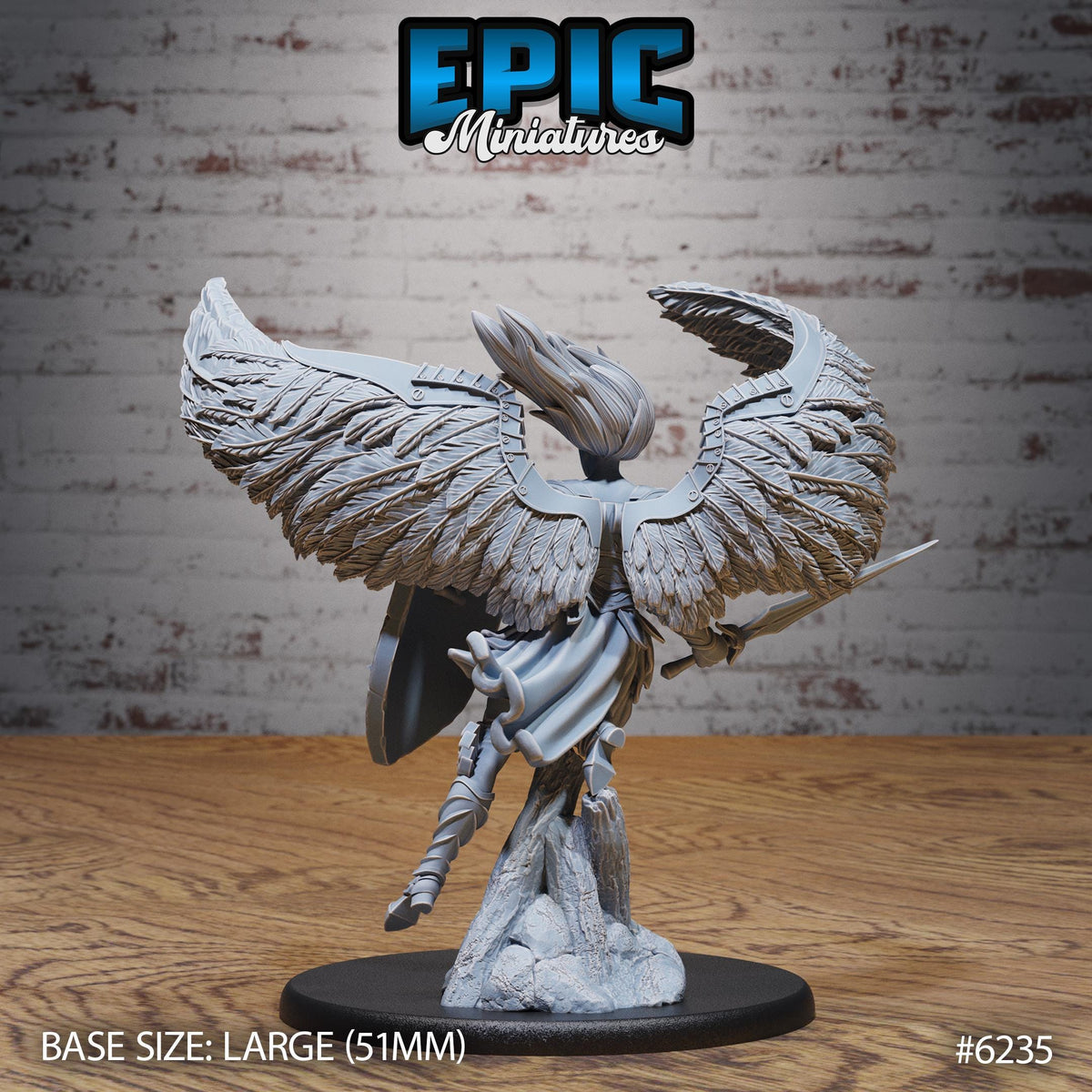Solar Lady Angel Option #6235 back DND miniature Heavenly Battle 16k resin