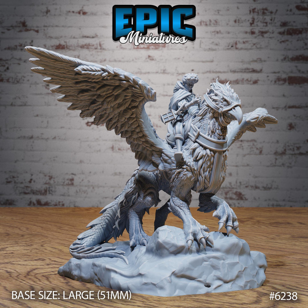 Noble Griffin Sets of 3 Option 1 Mounted back DND miniature Heavenly Battle 16k resin
