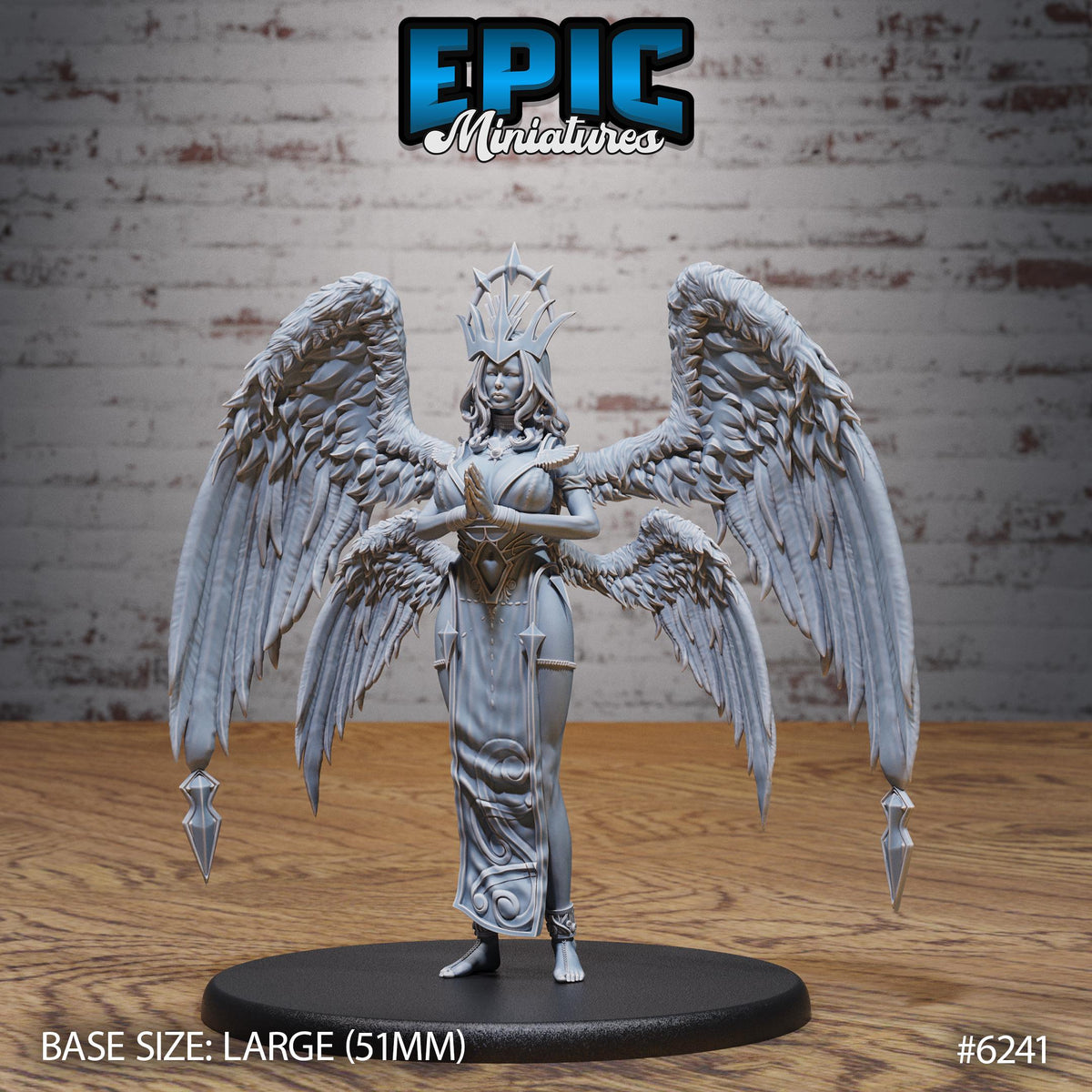 Seraph Queen Option #6241 front DND miniature Heavenly Battle 16k resin