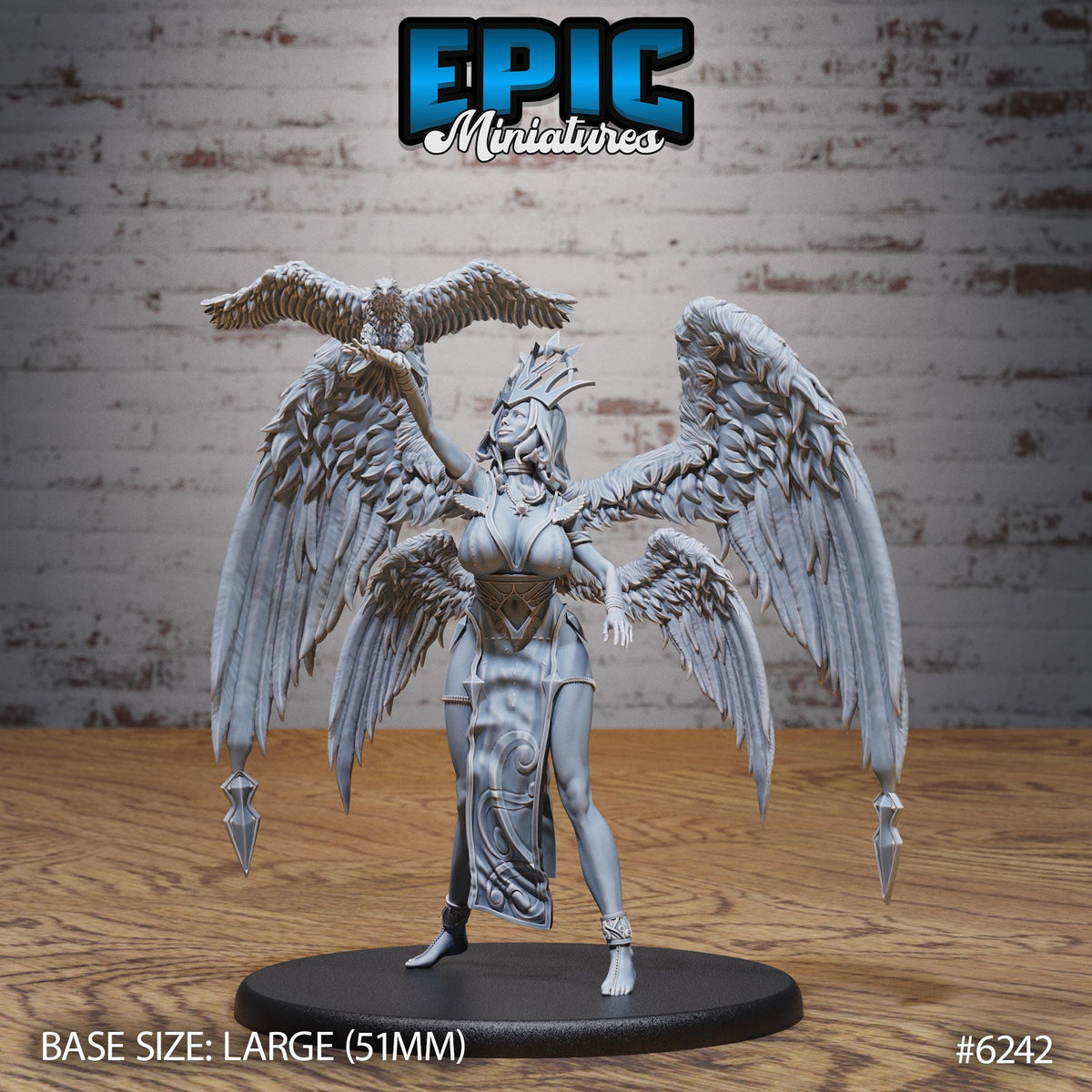 Seraph Queen Option #6242 front DND miniature Heavenly Battle 16k resin