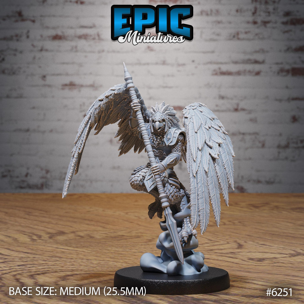 Eagle Folk Fighter Option #6251 front DND miniature Heavenly Battle 16k resin