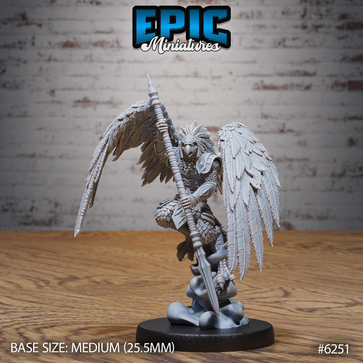 Eagle Folk Fighter Option #6251 front DND miniature Heavenly Battle 16k resin