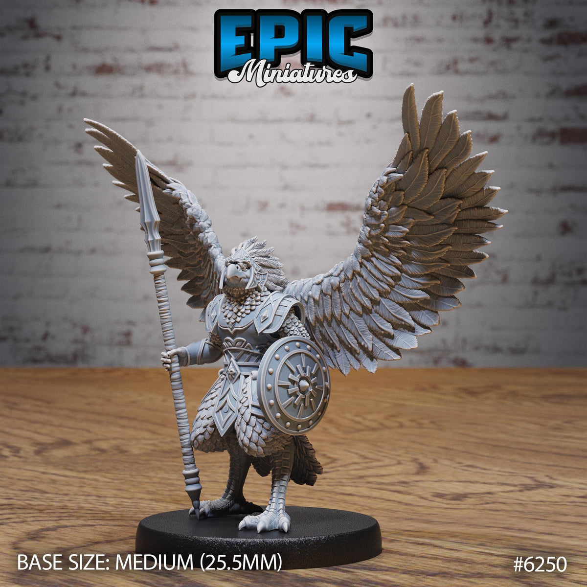 Eagle Folk Fighter Option #6250 front DND miniature Heavenly Battle 16k resin