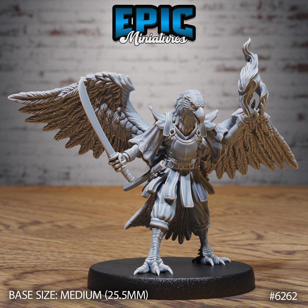 Hawk Folk Option 1 Seeing back DND miniature Heavenly Battle 16k resin