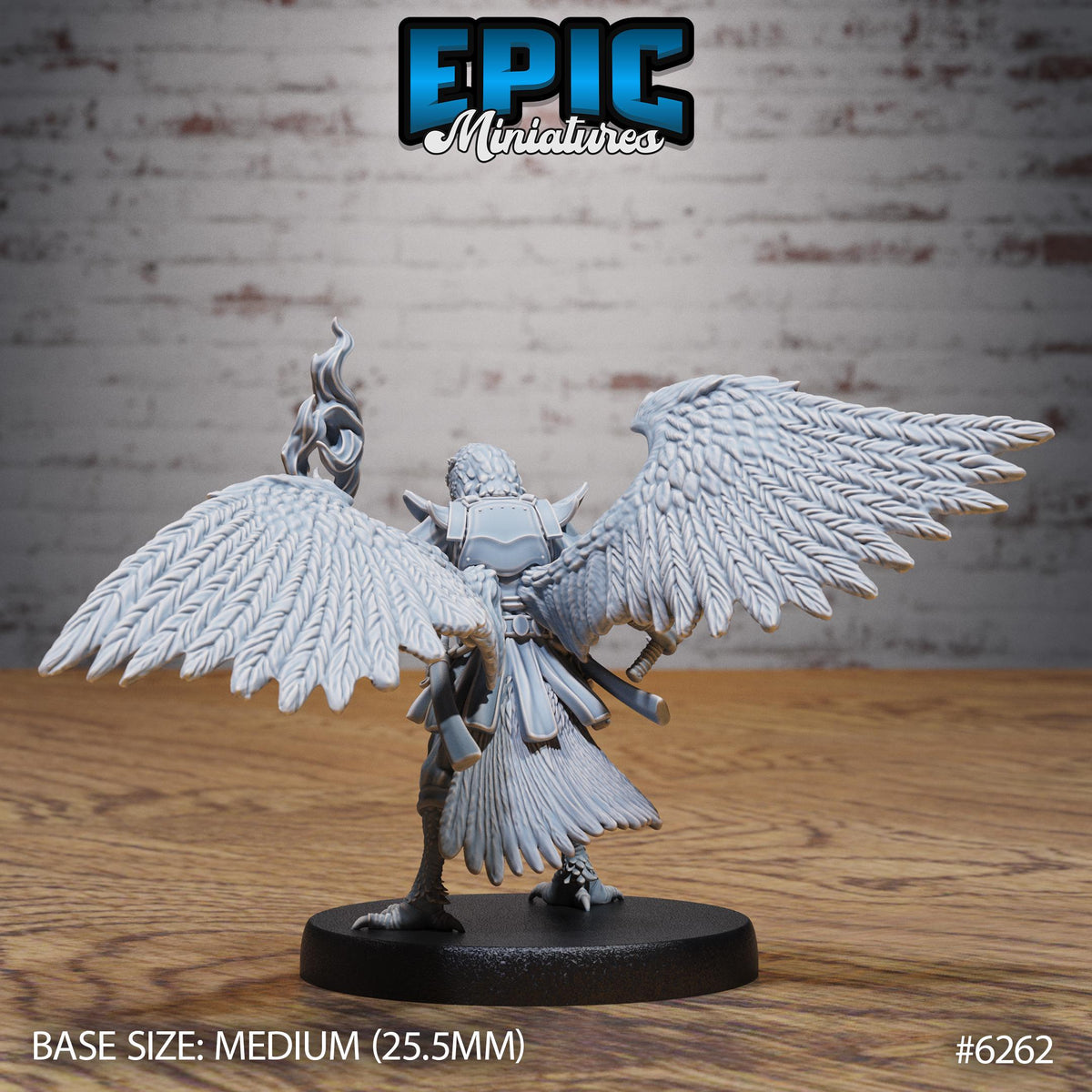 Hawk Folk Option 2 Blindfold front DND miniature Heavenly Battle 16k resin