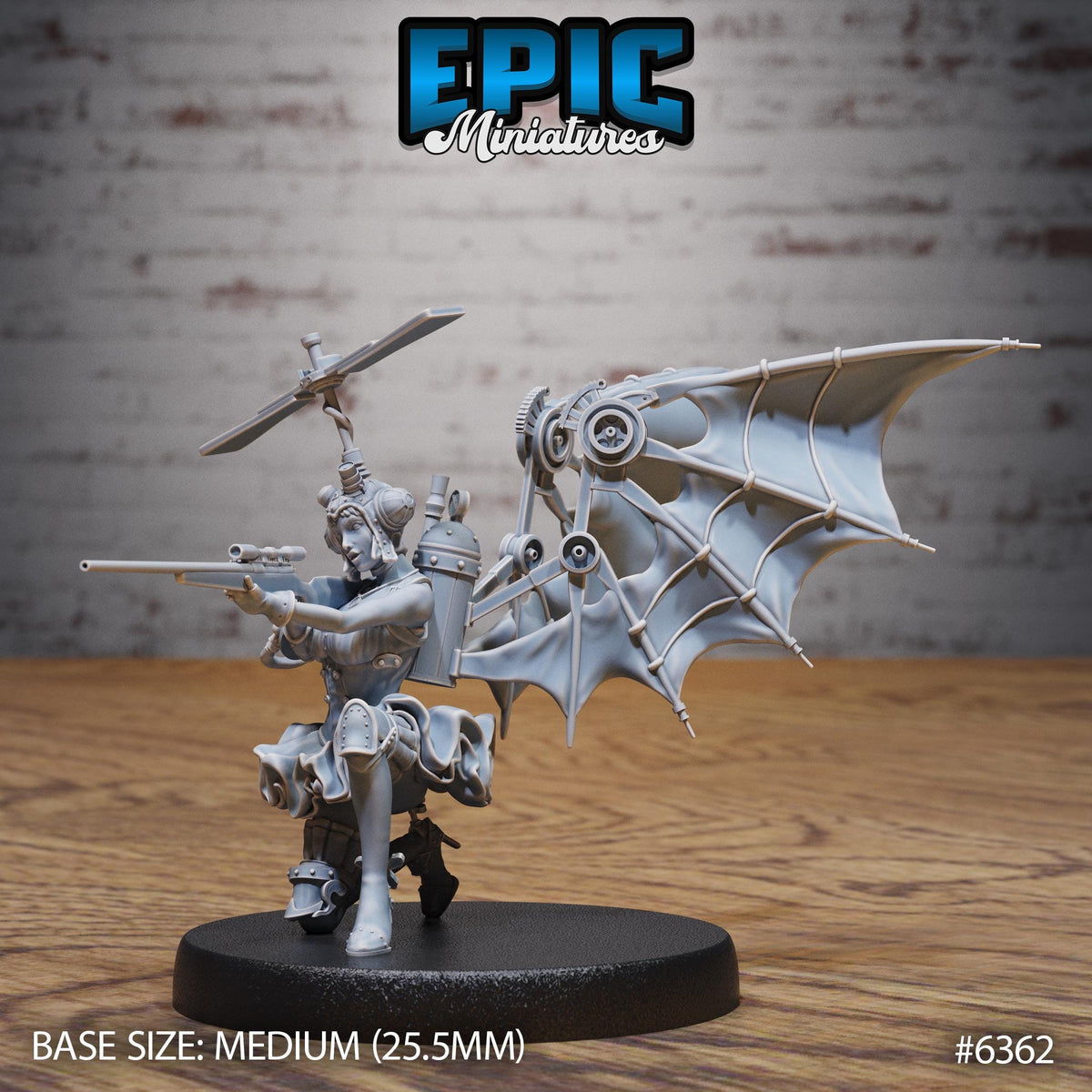 Aviator Girl Option #6362 front DND miniature Construct Laboratory 16k resin