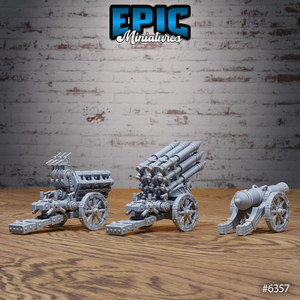 Dwarven Cannons Option C front DND miniature Construct Laboratory 16k resin