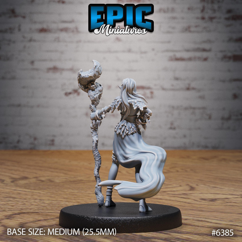 Elf Druid Adventurer Option #6385 back DND miniature Forest Folk 16k resin