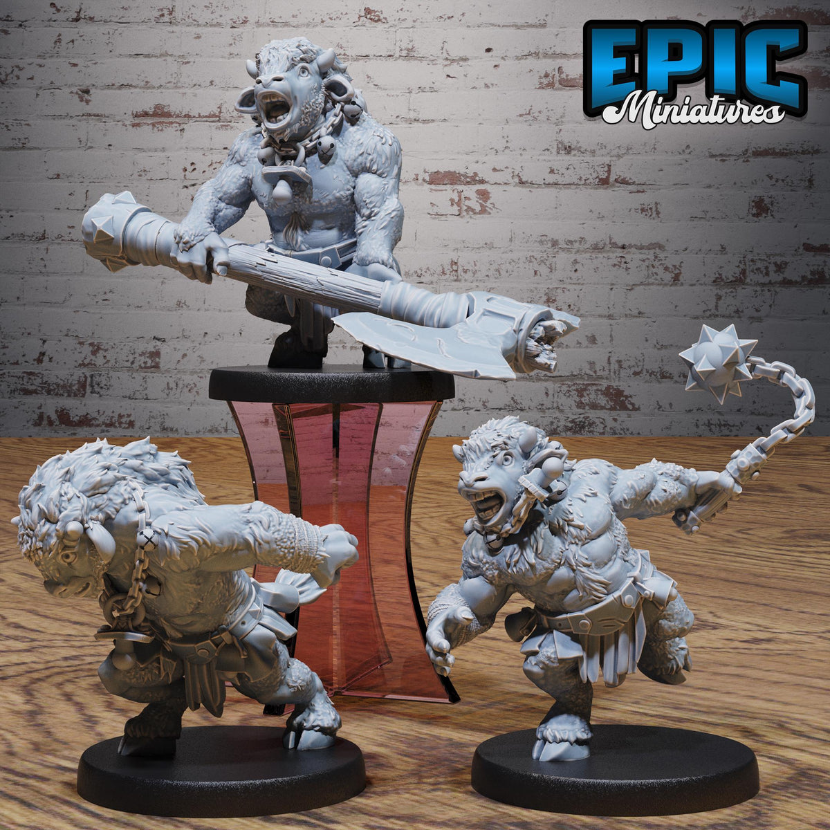 Baby Minotaur Set of 3 DND miniatures group photo Forest Folk