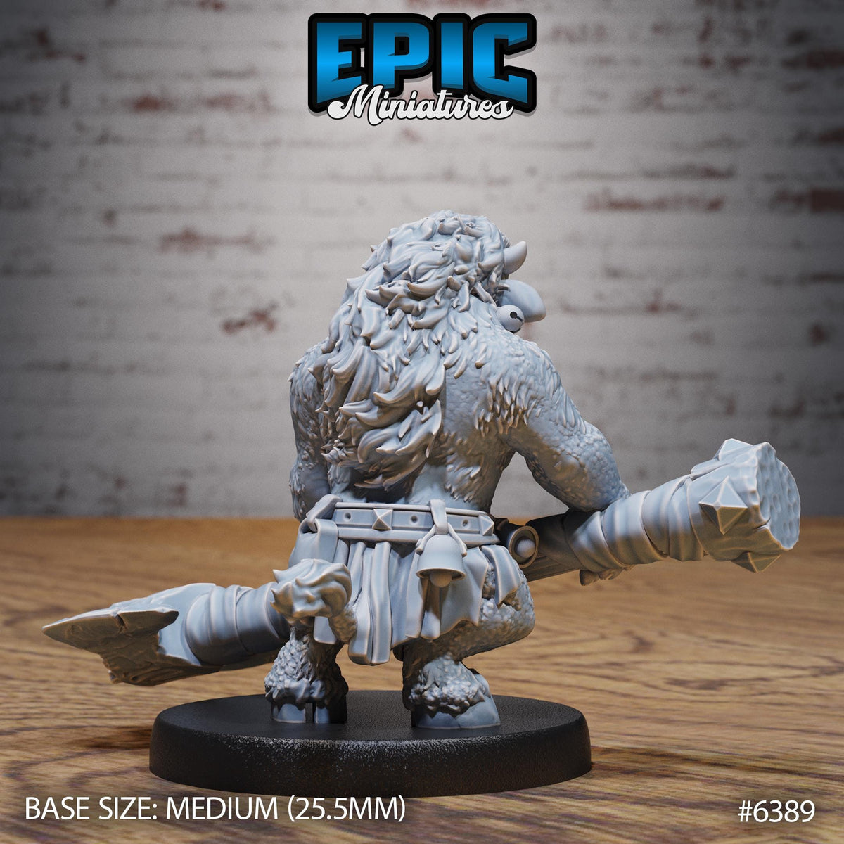 Baby Minotaur Option #6389 back DND miniature Forest Folk 16k resin
