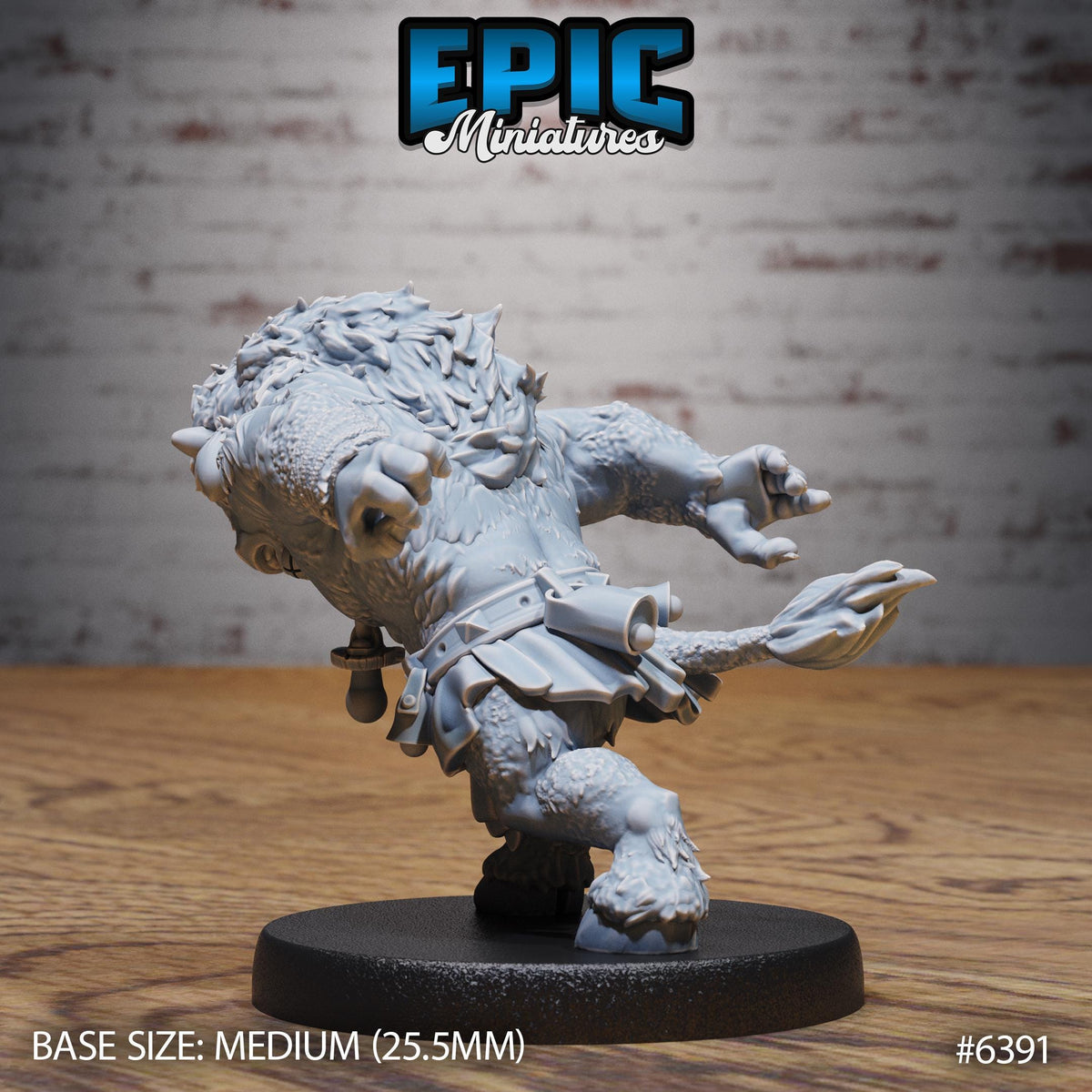 Baby Minotaur Option #6391 back DND miniature Forest Folk 16k resin