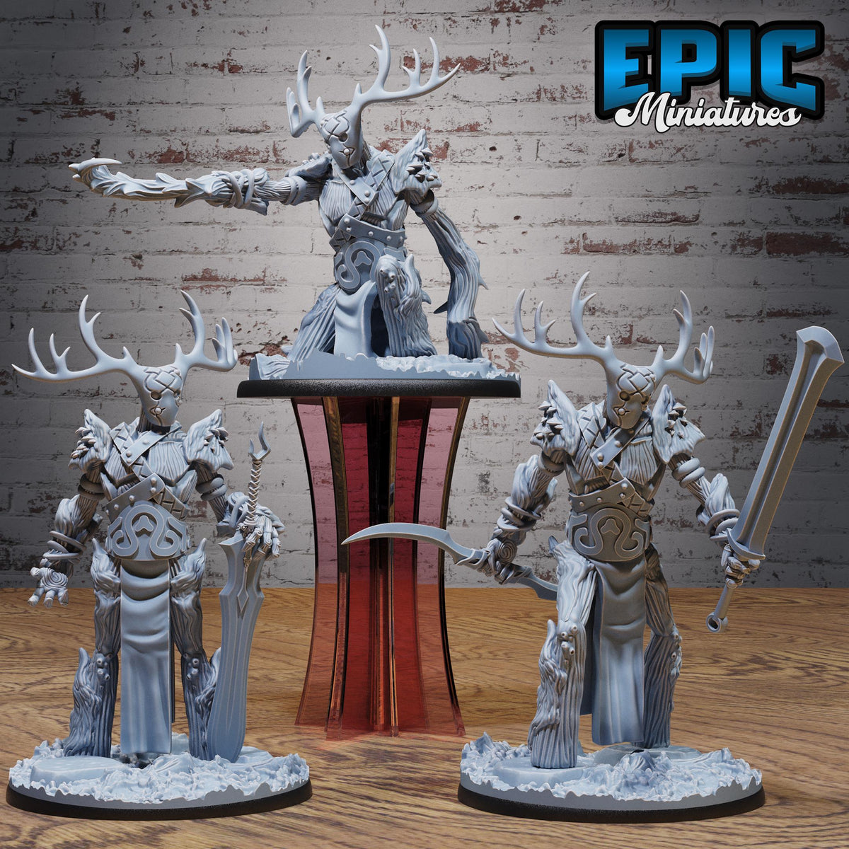 Tree Guard Set of 3 DND miniatures group photo Forest Folk