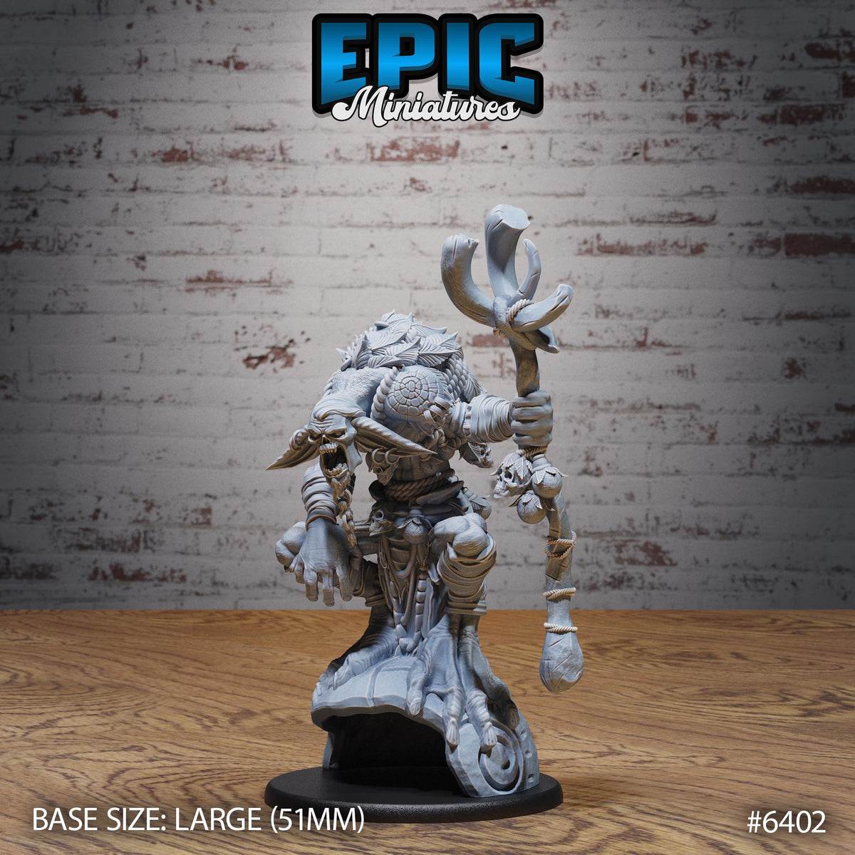 Troll Shaman Option #6402 front DND miniature Forest Folk 16k resin