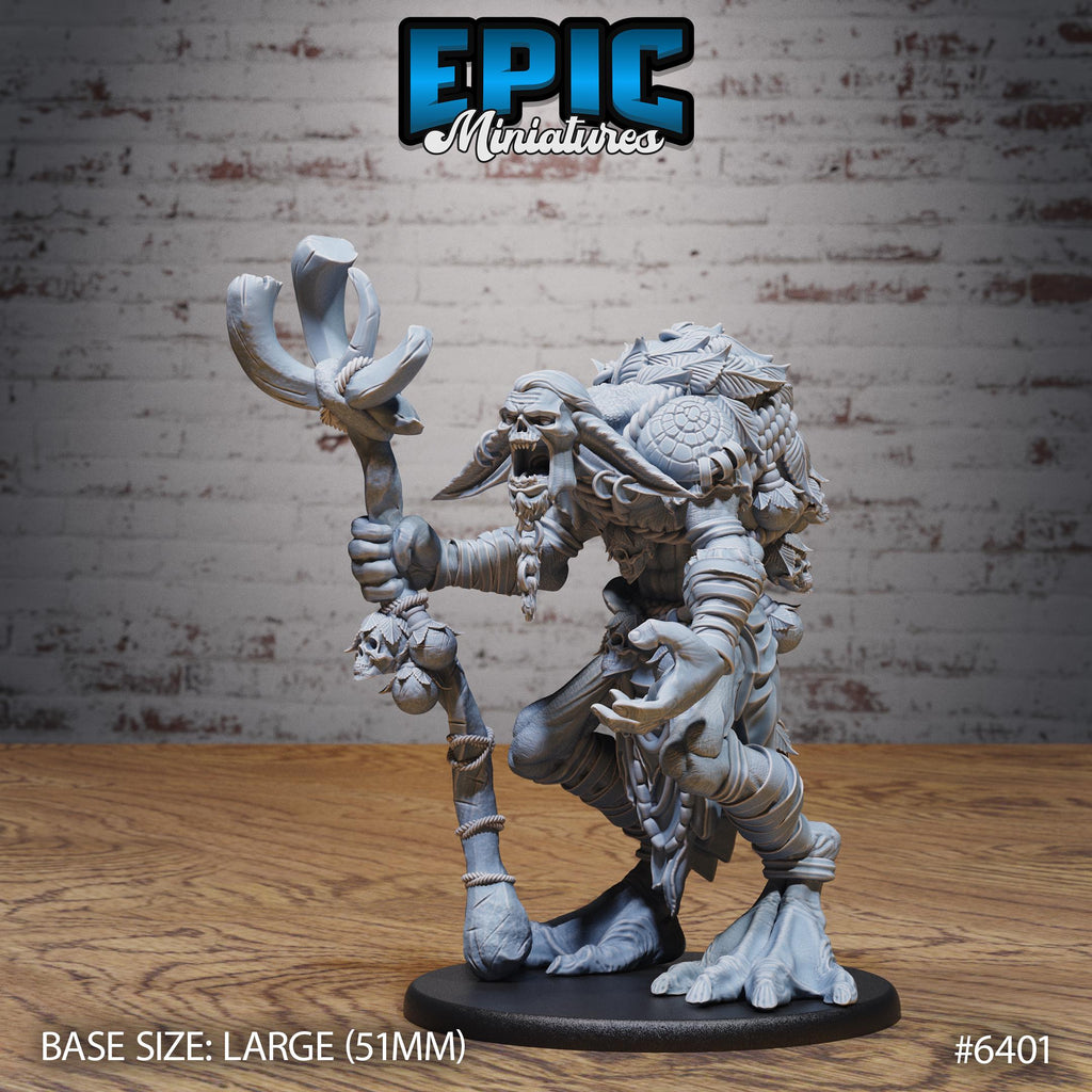 Troll Shaman Option #6401 front DND miniature Forest Folk 16k resin
