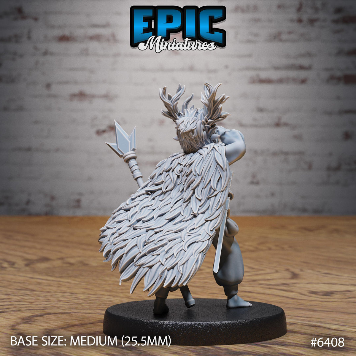 Little Forest Defender Option 3 with mask front DND miniature Forest Folk 16k resin