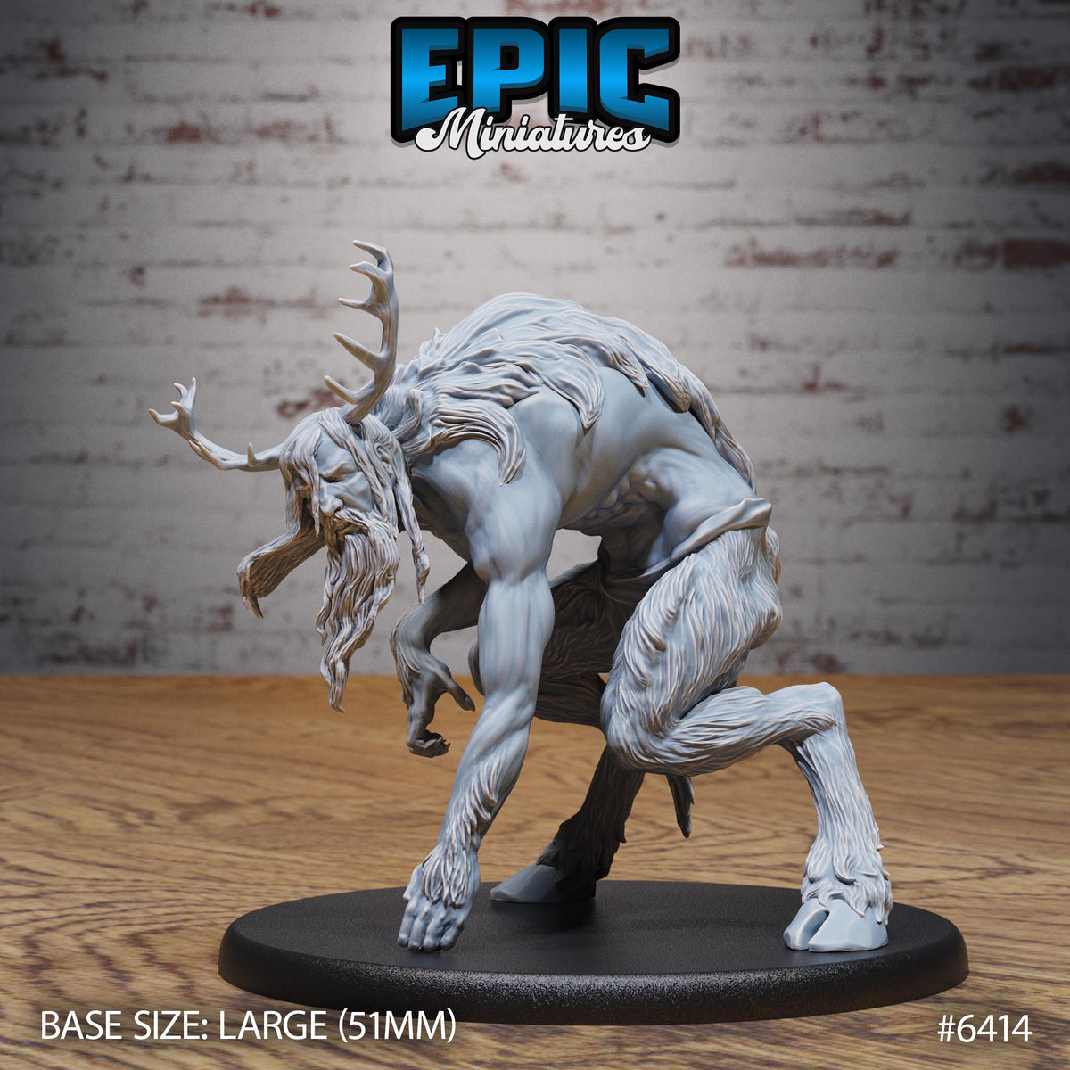 Satyr Half-Giant Option #6414 front DND miniature Forest Folk 16k resin