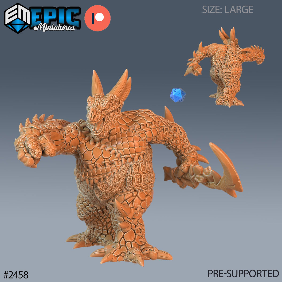 Skin Stitch Dragon Option #2458 front DND miniature Haunting Catacombs 16k resin