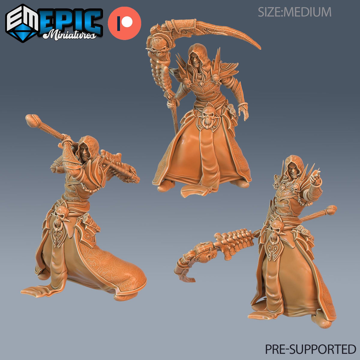 Necromancer Adventurer Set of 3 DND miniatures group photo Haunting Catacombs