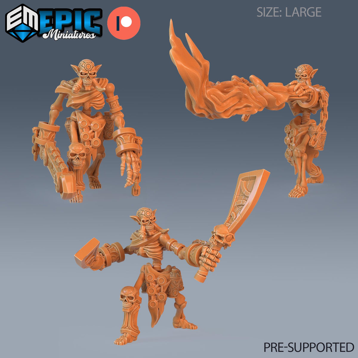 Troll Skeleton Set of 3 DND miniatures group photo Haunting Catacombs