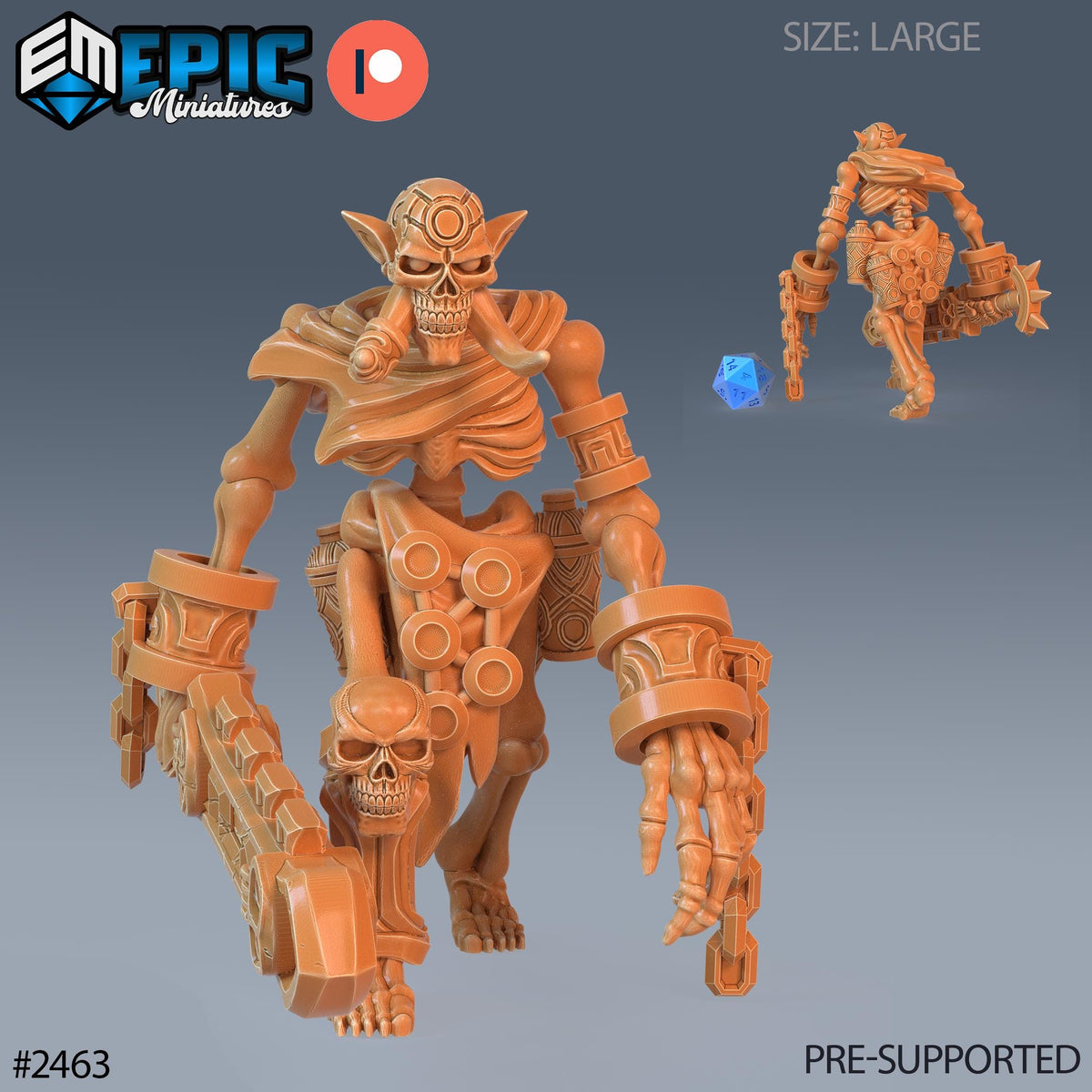 Troll Skeleton Option #2463 front DND miniature Haunting Catacombs 16k resin