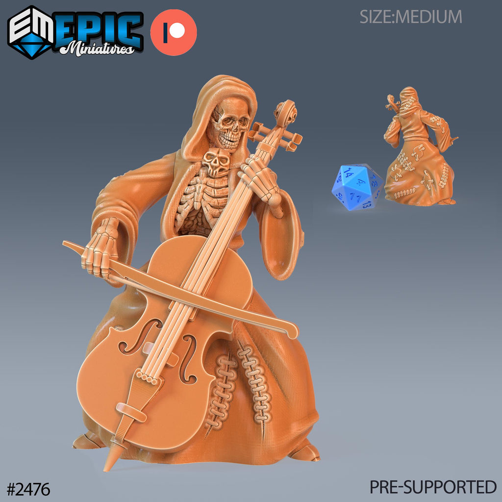 Skeleton Musician Group 2 B front DND miniature Haunting Catacombs 16k resin
