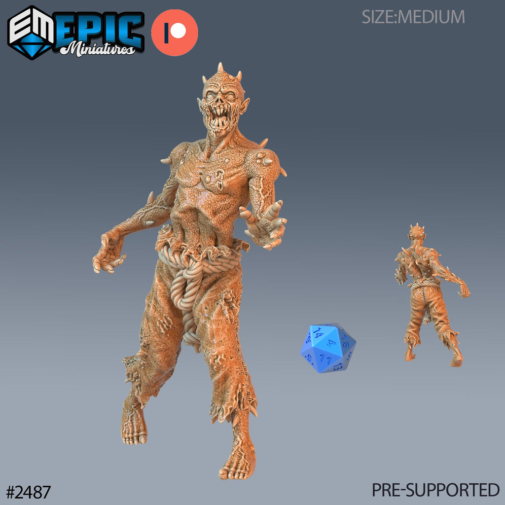 Thorn Zombie Option #2487 front DND miniature Haunting Catacombs 16k resin