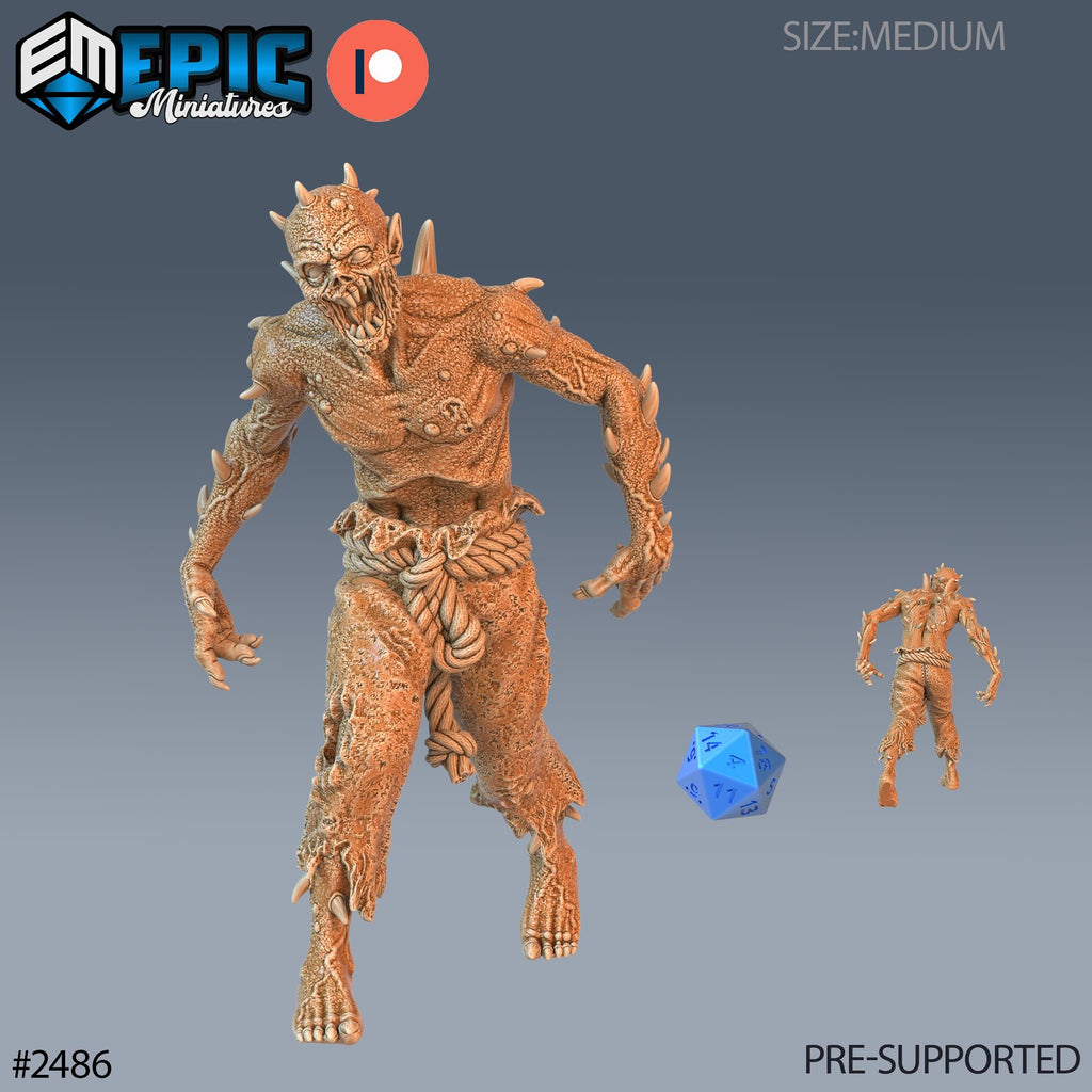 Thorn Zombie Option #2486 front DND miniature Haunting Catacombs 16k resin