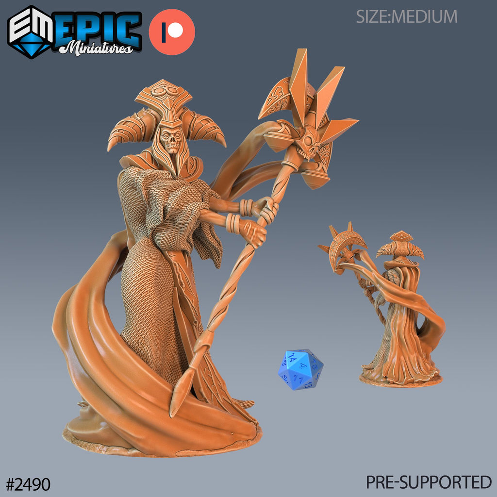 Arch Lich Option #2490 front DND miniature Haunting Catacombs 16k resin